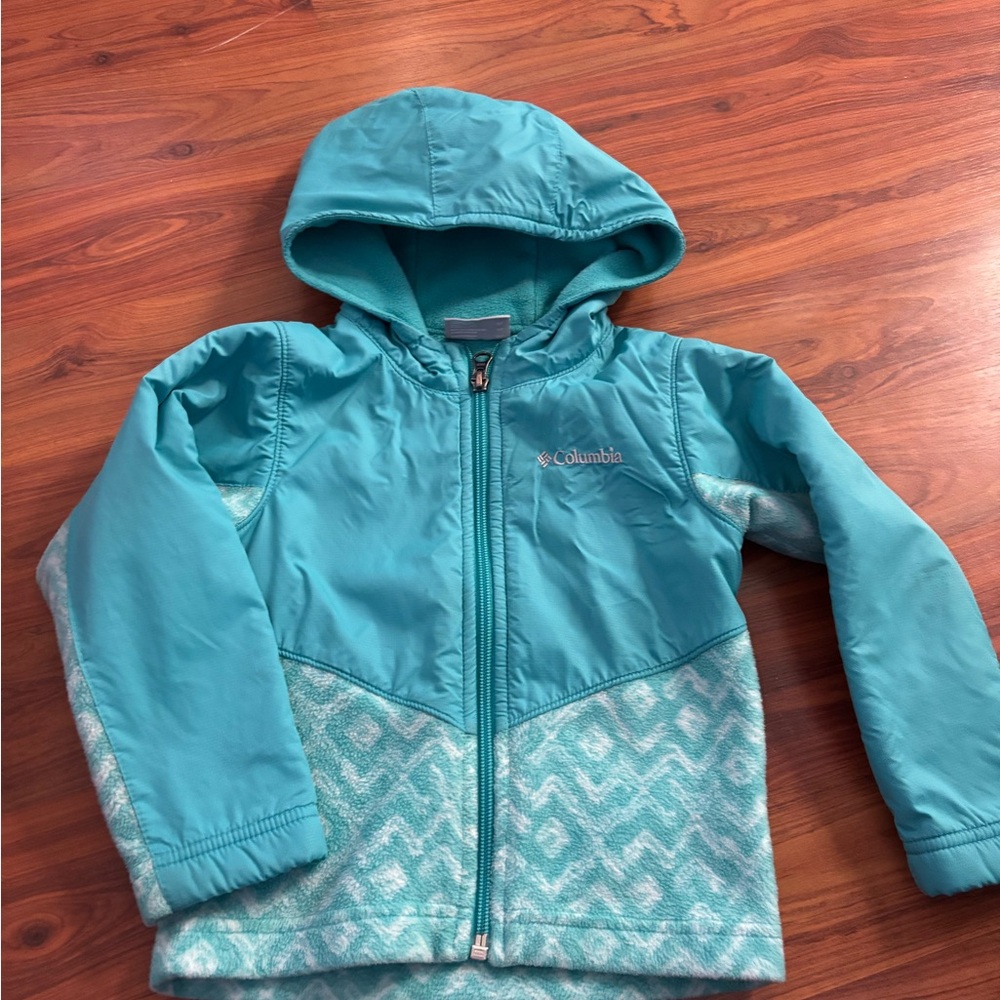 Columbia Aqua Blue Fleece-Lined Jacket